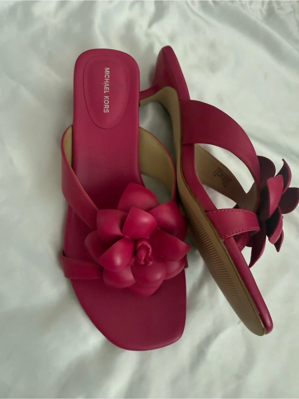 Michael Kors Hot Pink Floral Slide Mules